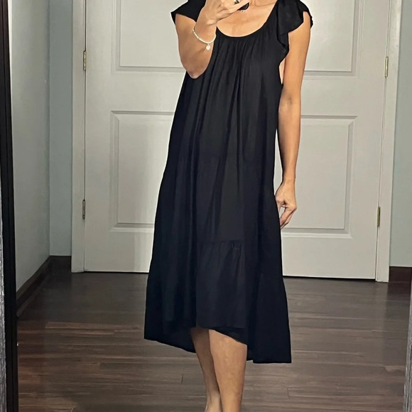 Raviya black see through tiered cover up size S - Picture 1 of 11